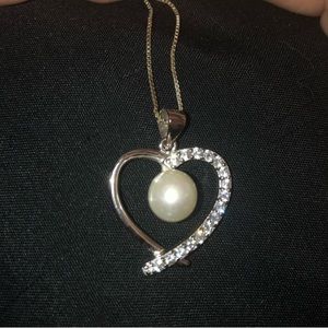 Heart Shaped Pearl Necklace